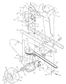 Motion Drive Diagram and Parts List for 385009X98B 2003 Briggs and Stratton Lawn Tractor